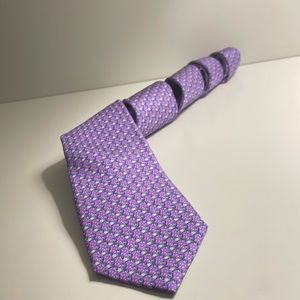 Cremieux Men’s Tie Silk Crabs Pattern Purple & Blue